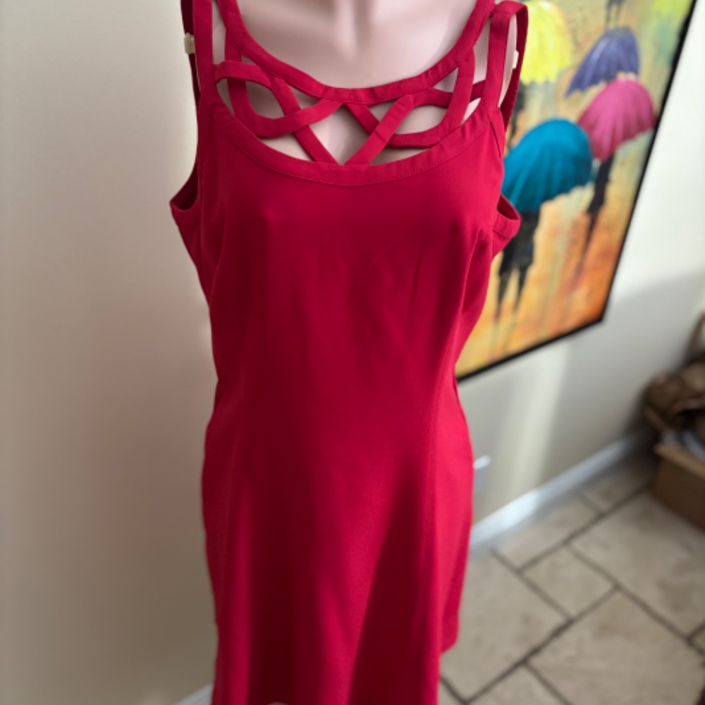 NWT White House Black Market Size 14 Red HOT summer dress